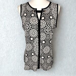 Liz Claiborne  Women  Black White Tank Top Size Medium